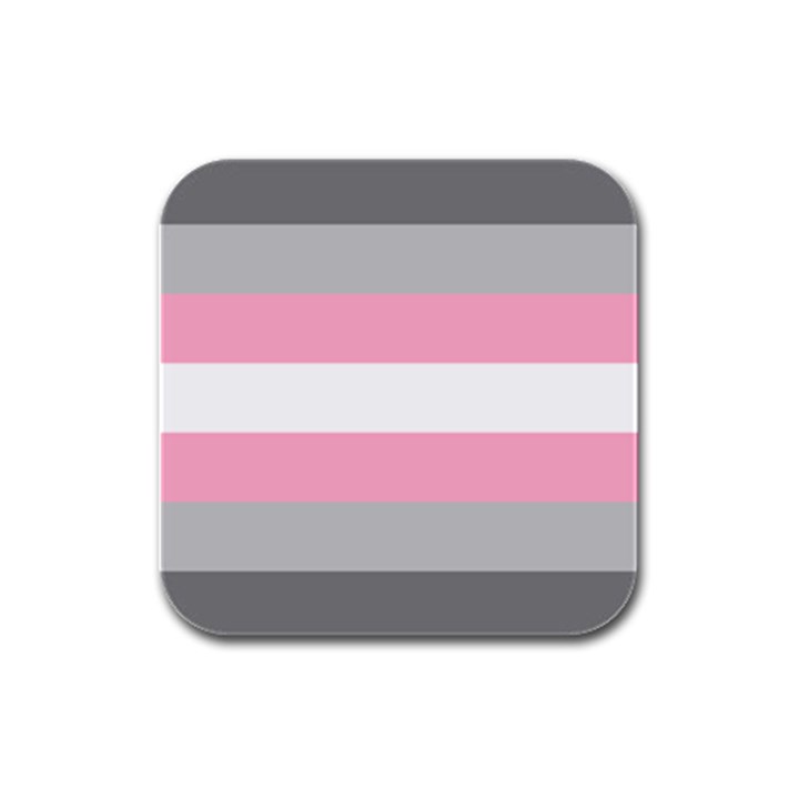 Demigirl Pride Flag LGBTQ Rubber Square Coaster (4 pack) 