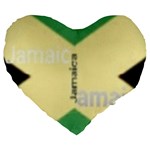 Jamaica, Jamaica  Large 19  Premium Flano Heart Shape Cushions Front