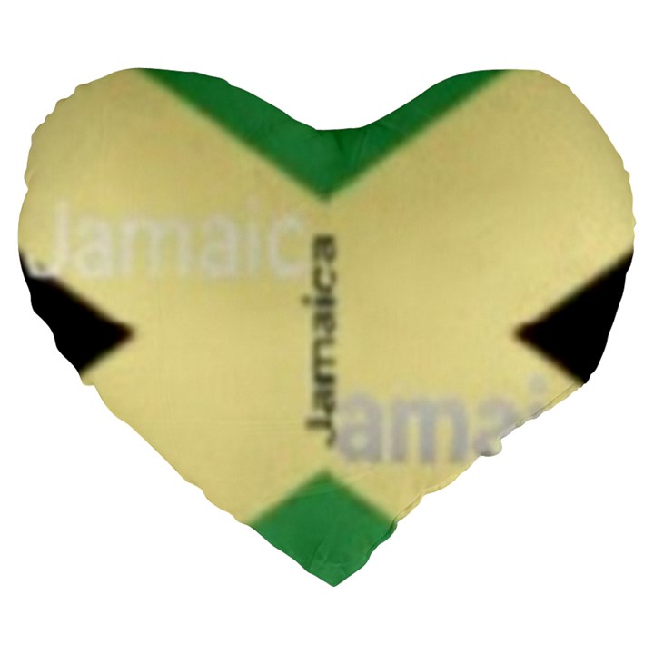 Jamaica, Jamaica  Large 19  Premium Flano Heart Shape Cushions