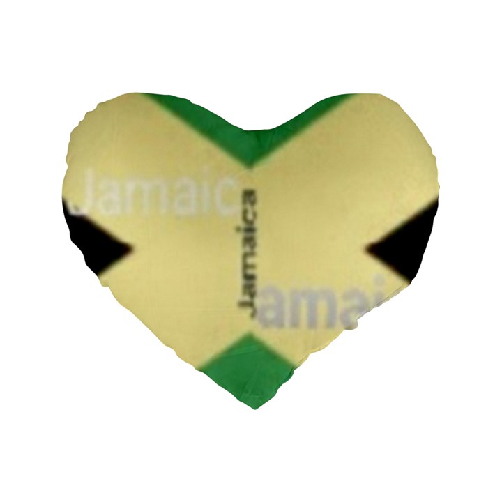 Jamaica, Jamaica  Standard 16  Premium Flano Heart Shape Cushions