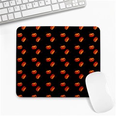 Kawaii Pumpkin Black Large Mousepads by vintage2030