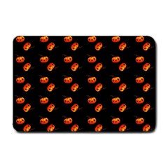 Kawaii Pumpkin Black Small Doormat  by vintage2030