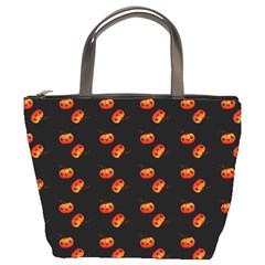 Kawaii Pumpkin Black Bucket Bag by vintage2030