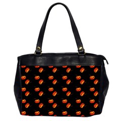 Kawaii Pumpkin Black Oversize Office Handbag (2 Sides) by vintage2030