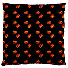 Kawaii Pumpkin Black Large Cushion Case (two Sides) by vintage2030