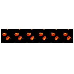 Kawaii Pumpkin Black Large Flano Scarf 