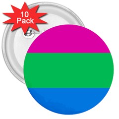 Polysexual Pride Flag Lgbtq 3  Buttons (10 Pack)  by lgbtnation