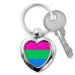 Polysexual Pride Flag Lgbtq Key Chain (heart) by lgbtnation