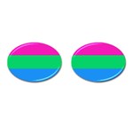 Polysexual Pride Flag LGBTQ Cufflinks (Oval) Front(Pair)