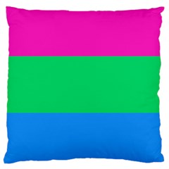 Polysexual Pride Flag Lgbtq Large Cushion Case (one Side) by lgbtnation