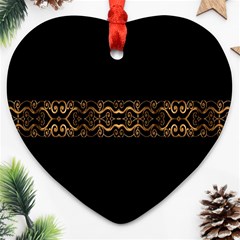 Luxury Ornate Minimal Style Dark Print Ornament (heart) by dflcprintsclothing