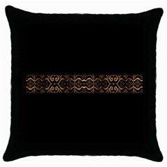 Luxury Ornate Minimal Style Dark Print Throw Pillow Case (black) by dflcprintsclothing