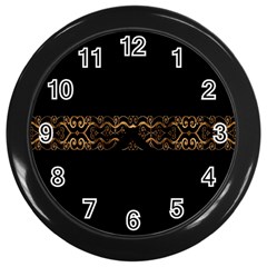 Luxury Ornate Minimal Style Dark Print Wall Clock (Black)