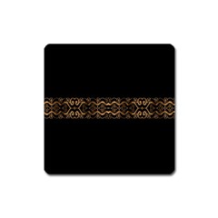 Luxury Ornate Minimal Style Dark Print Square Magnet