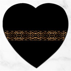 Luxury Ornate Minimal Style Dark Print Jigsaw Puzzle (Heart)