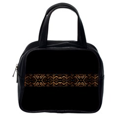 Luxury Ornate Minimal Style Dark Print Classic Handbag (One Side)