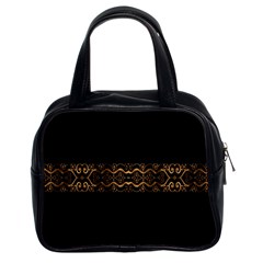 Luxury Ornate Minimal Style Dark Print Classic Handbag (Two Sides)