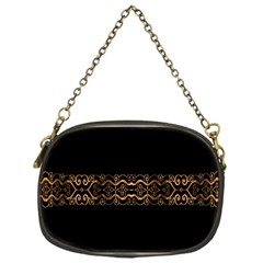 Luxury Ornate Minimal Style Dark Print Chain Purse (One Side)