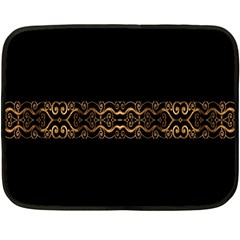 Luxury Ornate Minimal Style Dark Print Double Sided Fleece Blanket (mini) 