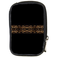 Luxury Ornate Minimal Style Dark Print Compact Camera Leather Case