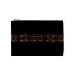 Luxury Ornate Minimal Style Dark Print Cosmetic Bag (medium) by dflcprintsclothing