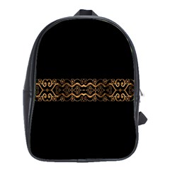 Luxury Ornate Minimal Style Dark Print School Bag (Large)