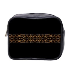 Luxury Ornate Minimal Style Dark Print Mini Toiletries Bag (Two Sides)