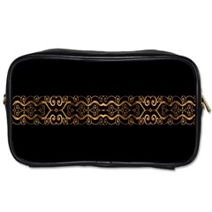 Luxury Ornate Minimal Style Dark Print Toiletries Bag (one Side) by dflcprintsclothing