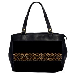 Luxury Ornate Minimal Style Dark Print Oversize Office Handbag (2 Sides)