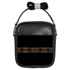 Luxury Ornate Minimal Style Dark Print Girls Sling Bag