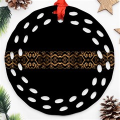 Luxury Ornate Minimal Style Dark Print Ornament (Round Filigree)