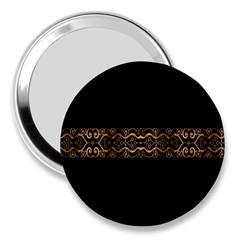 Luxury Ornate Minimal Style Dark Print 3  Handbag Mirrors