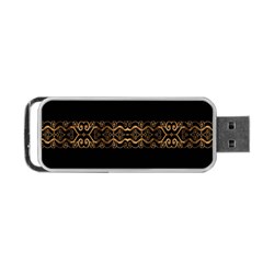 Luxury Ornate Minimal Style Dark Print Portable Usb Flash (one Side)