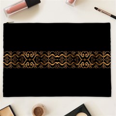 Luxury Ornate Minimal Style Dark Print Cosmetic Bag (xxl) by dflcprintsclothing