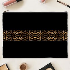 Luxury Ornate Minimal Style Dark Print Cosmetic Bag (xxxl) by dflcprintsclothing