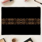 Luxury Ornate Minimal Style Dark Print Cosmetic Bag (XXXL) Back