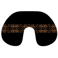 Luxury Ornate Minimal Style Dark Print Travel Neck Pillow