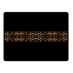 Luxury Ornate Minimal Style Dark Print Double Sided Fleece Blanket (Small) 