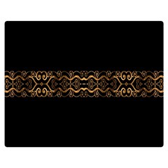 Luxury Ornate Minimal Style Dark Print Double Sided Flano Blanket (Medium) 