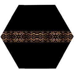 Luxury Ornate Minimal Style Dark Print Wooden Puzzle Hexagon