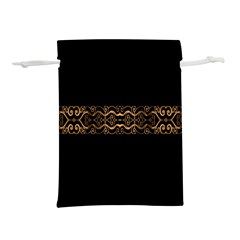 Luxury Ornate Minimal Style Dark Print Lightweight Drawstring Pouch (L)