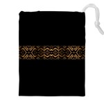 Luxury Ornate Minimal Style Dark Print Drawstring Pouch (4XL) Front