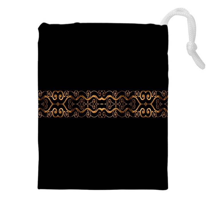 Luxury Ornate Minimal Style Dark Print Drawstring Pouch (4XL)