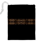 Luxury Ornate Minimal Style Dark Print Drawstring Pouch (4XL) Back