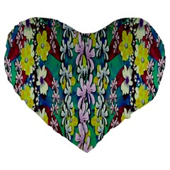 Where The Fairies Dance In Winter Times Large 19  Premium Flano Heart Shape Cushions by pepitasart