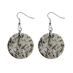 Pale Tropical Floral Print Pattern Mini Button Earrings by dflcprintsclothing