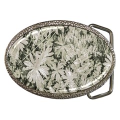 Pale Tropical Floral Print Pattern Belt Buckles by dflcprintsclothing