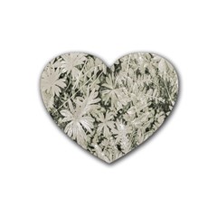 Pale Tropical Floral Print Pattern Heart Coaster (4 Pack)  by dflcprintsclothing