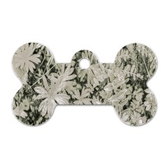 Pale Tropical Floral Print Pattern Dog Tag Bone (one Side)