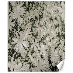 Pale Tropical Floral Print Pattern Canvas 11  X 14 